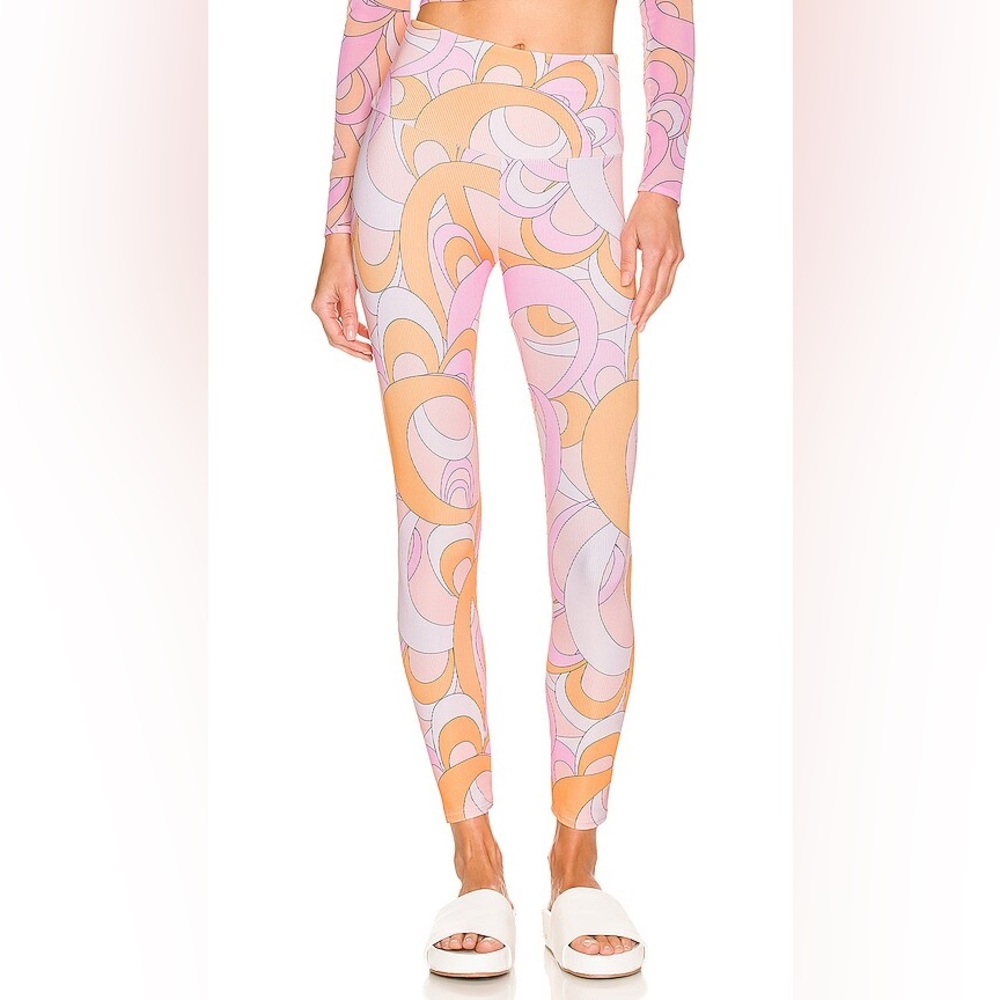 🆕 NWT Revolve Onzie | High Rise Rib Leggings | Summer Groove | Retro M/L